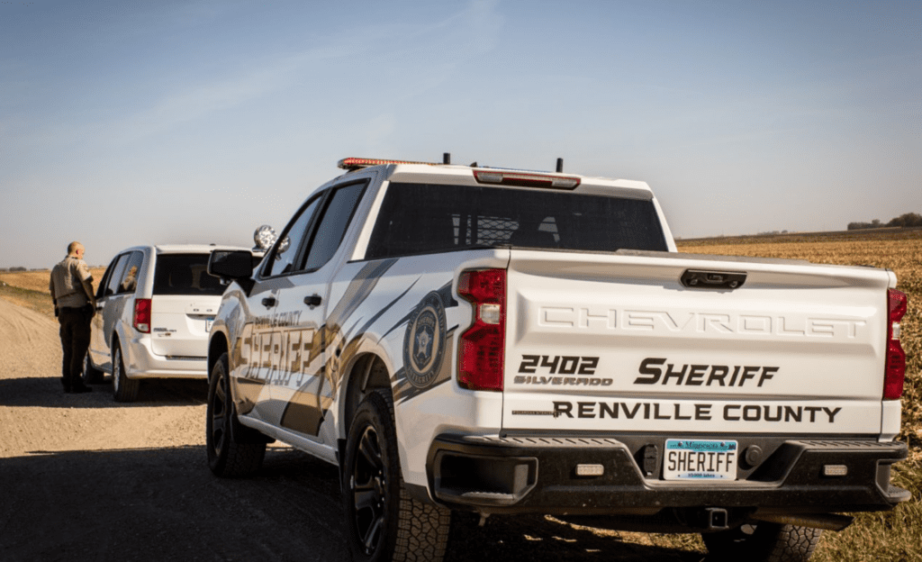 Sheriff deputy pulling over vehicle
