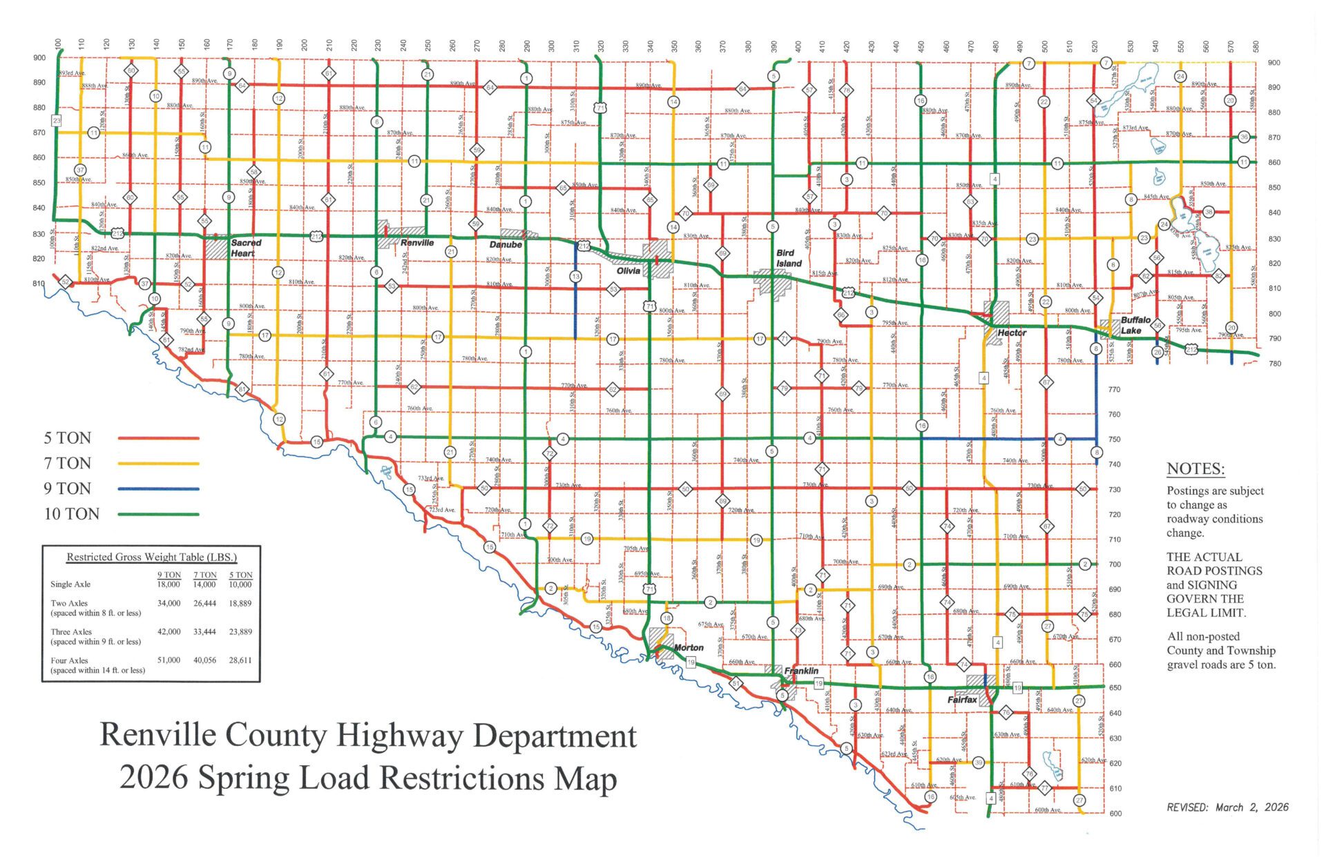 2026 Road Restrictions Map