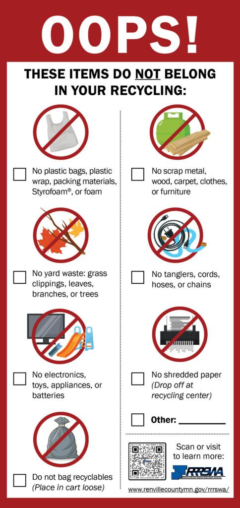 Downloadable image of what not to recycle