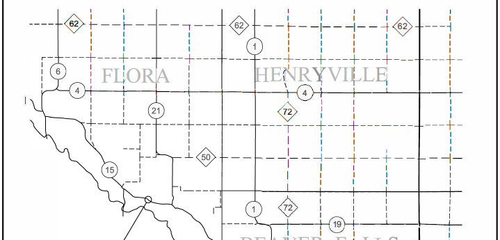 Map showing where a bridge will be closed for replacement