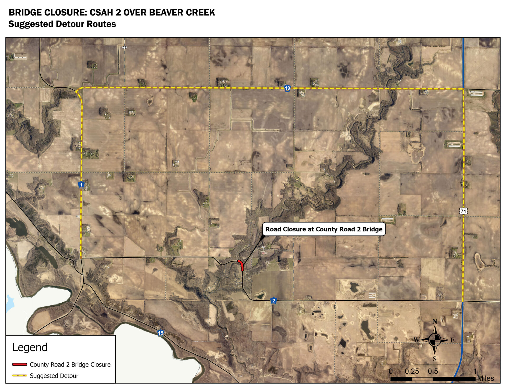 Road detour map